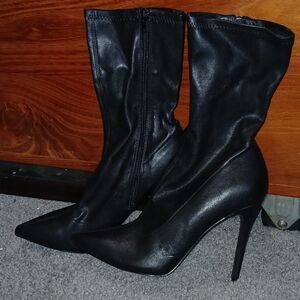 Olivia Fragrance black heeled sext dressy boots  Sz 10 NWOT
